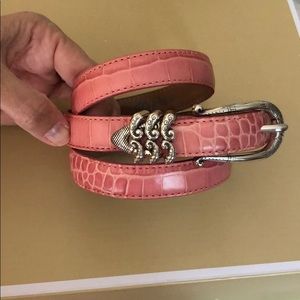 Brighton pink croc belt